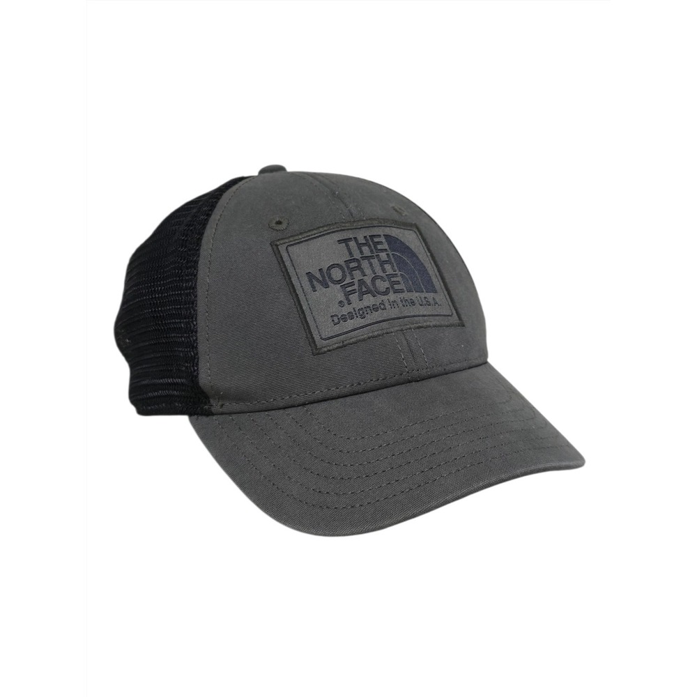 The North Face Trucker Hat Youth OS Grey Black Snapback Logo Patch